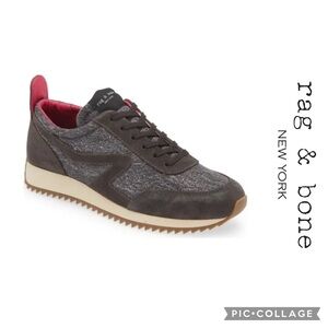 🦋rag & bone Retro Runner in Nord Ann Grey Denim Colorway With Fuchsia Lining🦋